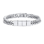 Pulseira Masculina Personalizada em Aço Inoxidável com Gravação a Laser