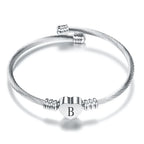 Pulseira Aço Inoxidável com letra inicial