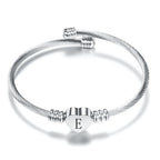 Pulseira Aço Inoxidável com letra inicial