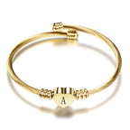 Pulseira Aço Inoxidável com letra inicial